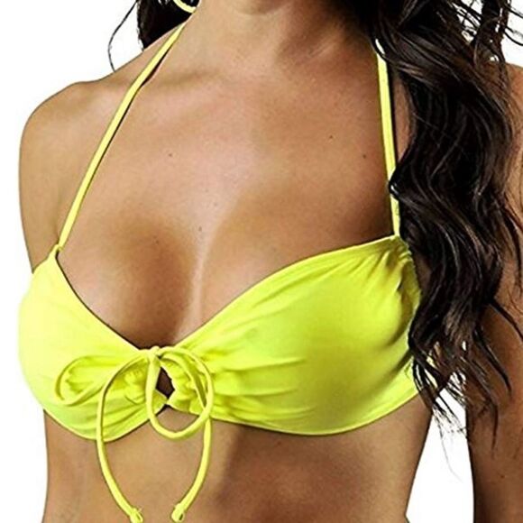 California Waves Halter Bandeau Bikini Top (D7) - Picture 1 of 7